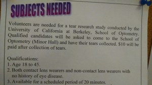 Also- only ten bucks? Invest in a webcam and I bet you can make much better money crying